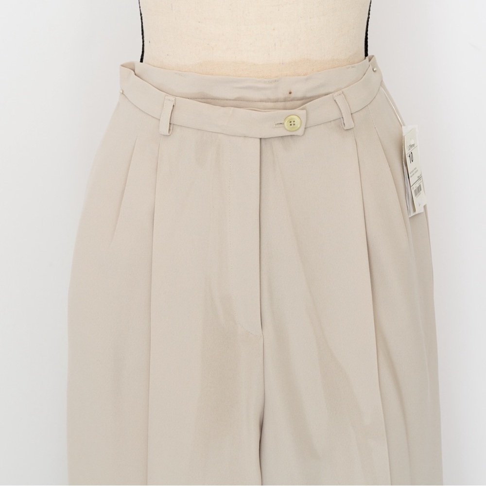 Vintage 90s pantsuit minimalist monochromatic khaki Worthington 10 - Picture 7 of 16